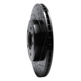 R1 01-08 BMW 330I Front Right Drilled & Slotted Black Brake Rotor