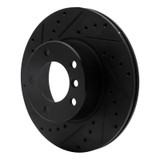 R1 96-03 BMW 528I Front Left Drilled & Slotted Black Brake Rotor