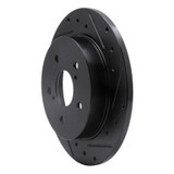 R1 10-13 Suzuki Kizashi Rear Right Drilled & Slotted Black Brake Rotor
