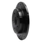 R1 10-13 Suzuki Kizashi Rear Left Drilled & Slotted Black Brake Rotor