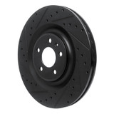 R1 2017-2025 Audi Q8 e-Tron Sportback Rear Left Drilled & Slotted Black Brake Rotor
