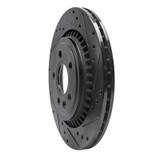 R1 07-18 Volvo S60 Rear Right Drilled & Slotted Black Brake Rotor