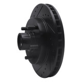R1 1992-2002 Chevrolet C1500 Suburban Front Left Drilled & Slotted Black Brake Rotor