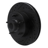 R1 03-03 Dodge Ram 1500 Van Front Left Drilled & Slotted Black Brake Rotor