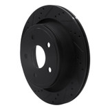 R1 02-24 Chrysler ASPEN Rear Left Drilled & Slotted Black Brake Rotor