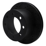 R1 00-02 Dodge Ram 2500 Rear Left Drilled & Slotted Black Brake Rotor