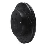 R1 00-01 Dodge Ram 1500 Pickup Front Left Drilled & Slotted Black Brake Rotor