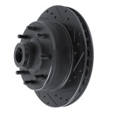 R1 78-81 Dodge B350 Front Right Drilled & Slotted Black Brake Rotor