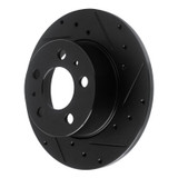 R1 67-72 Volvo 164 Front Right Drilled & Slotted Black Brake Rotor