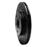 R1 95-99 Dodge Neon (USA/Canada) Front Left Drilled & Slotted Black Brake Rotor