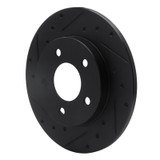 R1 88-92 Dodge Monaco Rear Left Drilled & Slotted Black Brake Rotor
