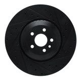 R1 21-25 Jaguar F-Pace Front Right Drilled & Slotted Black Brake Rotor