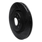 R1 00-06 Jaguar XKR Front Right Drilled & Slotted Black Brake Rotor