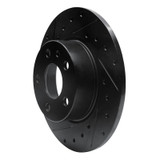 R1 91-95 Alfa Romeo 164 Rear Left Drilled & Slotted Black Brake Rotor