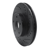 R1 92-97 Subaru SVX Front Right Drilled & Slotted Black Brake Rotor