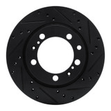 R1 91-97 Porsche 911 Left Rear Drilled & Slotted Black Brake Rotor