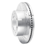 R1 2012-2025 Ford F-250 4WD (Super Duty) Front Right Drilled & Slotted Silver Brake Rotor