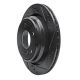 R1 96-03 BMW 540I Rear Right Drilled & Slotted Black Brake Rotor