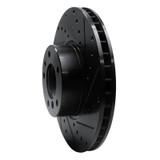 R1 91-01 BMW 850CI Front Right Drilled & Slotted Black Brake Rotor