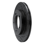 R1 96-98 Suzuki Sidekick Front Right Drilled & Slotted Black Brake Rotor