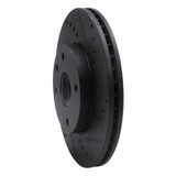 R1 04-10 Chevrolet Epica (USA/Canada) Front Right Drilled & Slotted Black Brake Rotor