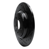 R1 07-18 Volvo S60 Cross Country Rear Right Drilled & Slotted Black Brake Rotor