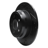 R1 96-04 Volvo S70 Rear Left Drilled & Slotted Black Brake Rotor
