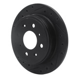 R1 98-00 Chrysler LHS Front Left Drilled & Slotted Black Brake Rotor