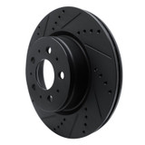 R1 17-25 Tesla Model 3 Front Left Drilled & Slotted Black Brake Rotor