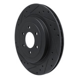 R1 92-02 Dodge Viper Rear Left Drilled & Slotted Black Brake Rotor