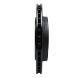 R1 89-95 Chrysler LeBaron Rear Right Drilled & Slotted Black Brake Rotor