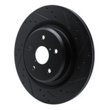 R1 -25 Subaru Ascent Rear Right Drilled & Slotted Black Brake Rotor