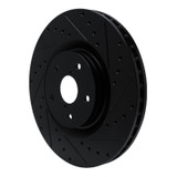 R1 -23 Subaru Ascent Front Right Drilled & Slotted Black Brake Rotor