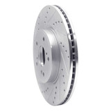 R1 2013-2025 Acura ADX Front Left Drilled & Slotted Silver Brake Rotor