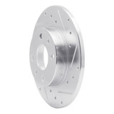 R1 2009-2019 Fiat 500 (Mexico) Rear Right Drilled & Slotted Silver Brake Rotor