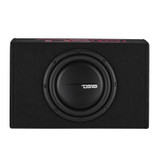 DS18 Single 10in Shallow Enclosure w/ Subwoofer 350 Watts RMS Sealed Black Carpet