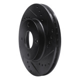 R1 1995-2004 Ford CONTOUR Front Right Drilled & Slotted Black Brake Rotor