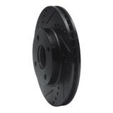 R1 1995-2004 Ford CONTOUR Front Left Drilled & Slotted Black Brake Rotor