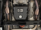 aFe POWER Transmission Pan Ford Trucks 80-92 (AOD Transmission)- Black w/ Machined Fins