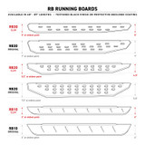 Go Rhino 21-25 Ford Bronco (excl. Sport) RB20 Slim Running Boards Kit w/ Brackets