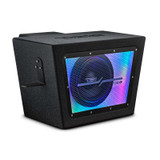 DS18 Polaris RZR 10in Subwoofer Enclosure w/EXL-X10.2D Subwoofer- Black Finish- Acrylic Window- LED