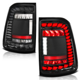 ANZO 19-24 RAM 1500 (Factory LED Models ONLY) Full LED Tail Lights SeqSig Black - Pair