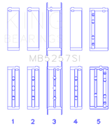 King Engine Bearings General Motors 379/V8 Ohv (Size +0.25mm) Main Bearing Set