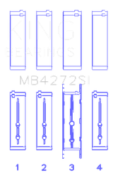 King Engine Bearings Holden Alloytec 175/190 (Size +.026mm) Main Bearing Set