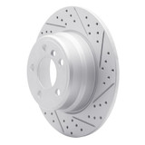 R1 00-06 BMW X5 Rear Right Drilled & Slotted Geo-Carbon Rotor