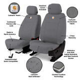 Covercraft 04-08 Ford F-150 XLT Carhartt PrecisionFit Custom Front Row Seat Covers - Gravel