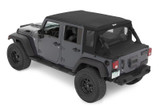 Bestop 07-18 Jeep Wrangler JK 2-Door Halftop Conversion Kit (Premium Black Twill)