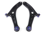 SuperPro 2011-2019 Ford Fiesta S Front Lower Control Arm Set w/ Bushings (+Caster)