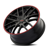 Touren 3260 TR60 20x8.5 / 5x115/120 BP / 20mm Offset / 74.1mm Hub Gloss Black w/ Red Ring Wheel