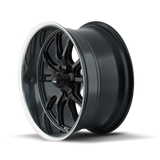 Ridler 650 17x7 / 5x120.65 BP / 0mm Offset / 83.82mm Hub Matte Black Polished Wheel